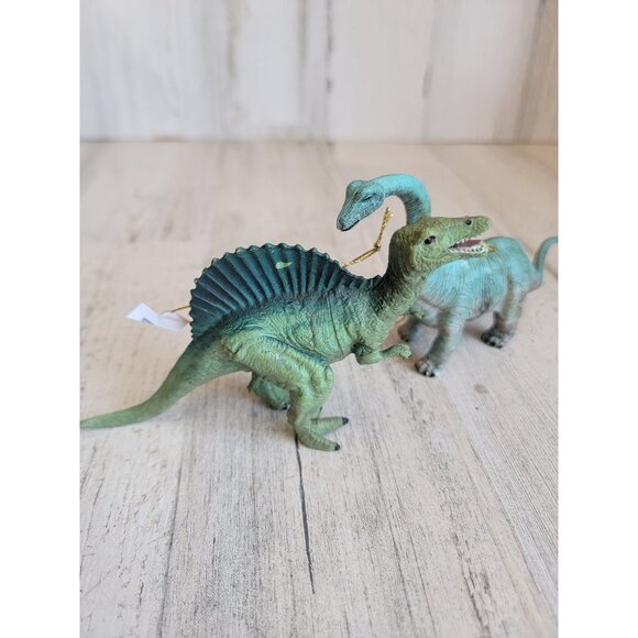 Kurt Adler spinosaurus bronchosaurus dinosaur ornament xmas set - Picture 2 of 8